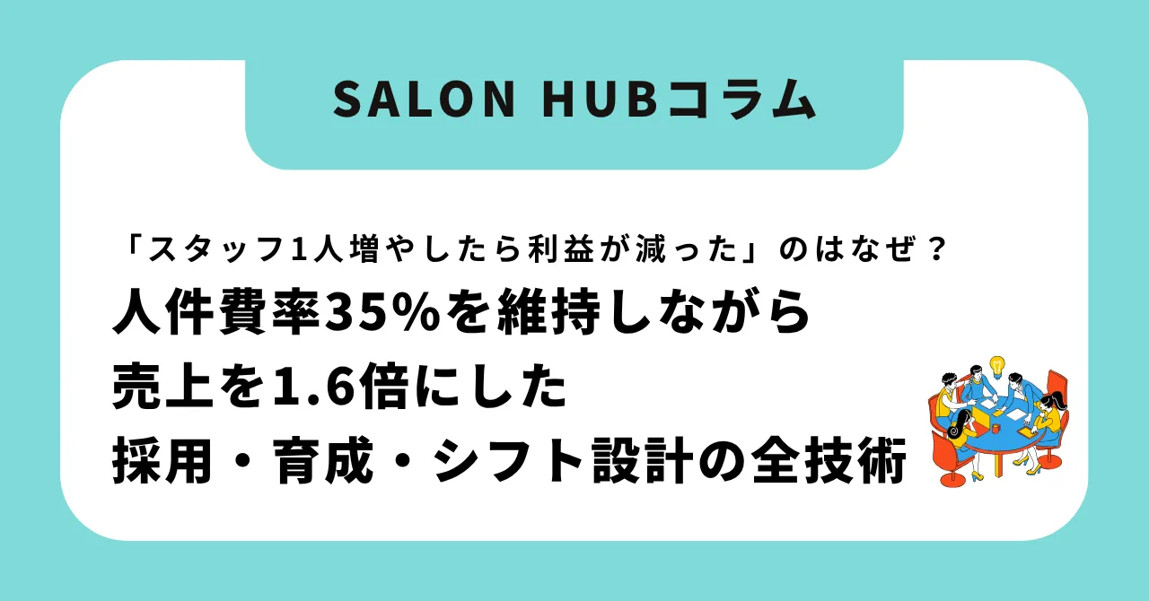 「スタッフ1人増やしたら利益が減った」のはなぜ?|人件費率35%を維持しながら売上を1.6倍にした採用・育成・シフト設計の全技術